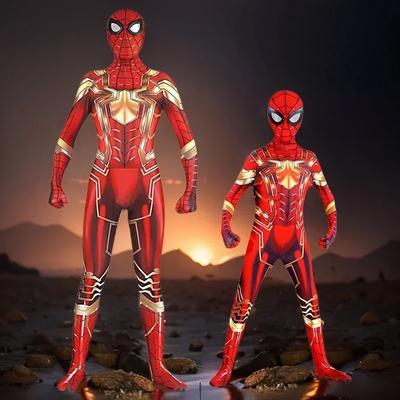 Spider-Man Cosplay Kostym Zentai Kostym Superhjälte Bodysuit Spandex Jumpsuit Kostym för Barn Barn Vuxen
