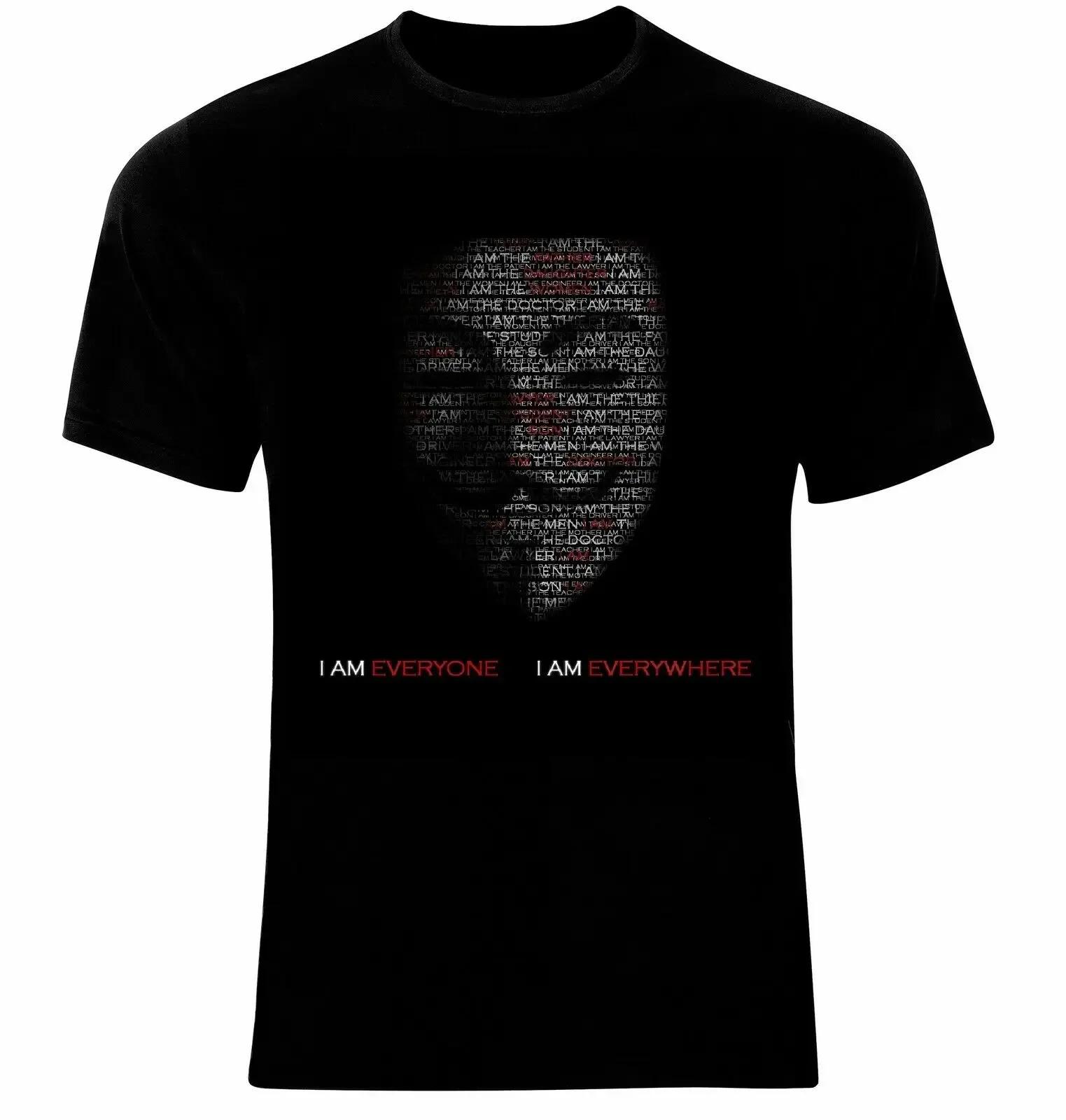 

I Am Everyone V for Vendetta Anonymous Mask TShirt 100 Cotton ONeck Summer Short Sleeve Casual Mens Tshirt Size S3XL S