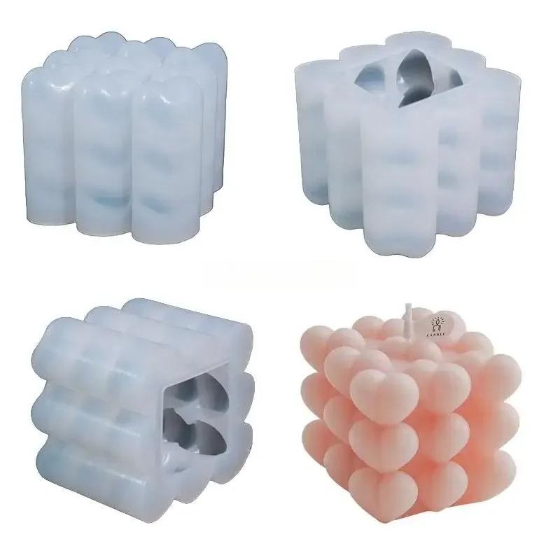 Love Silicone Candle Mold Diy Handmade Soap Plaster Ice Cube Baking Mold Birthday Valentine Day Party Wedding Gift Making Mold