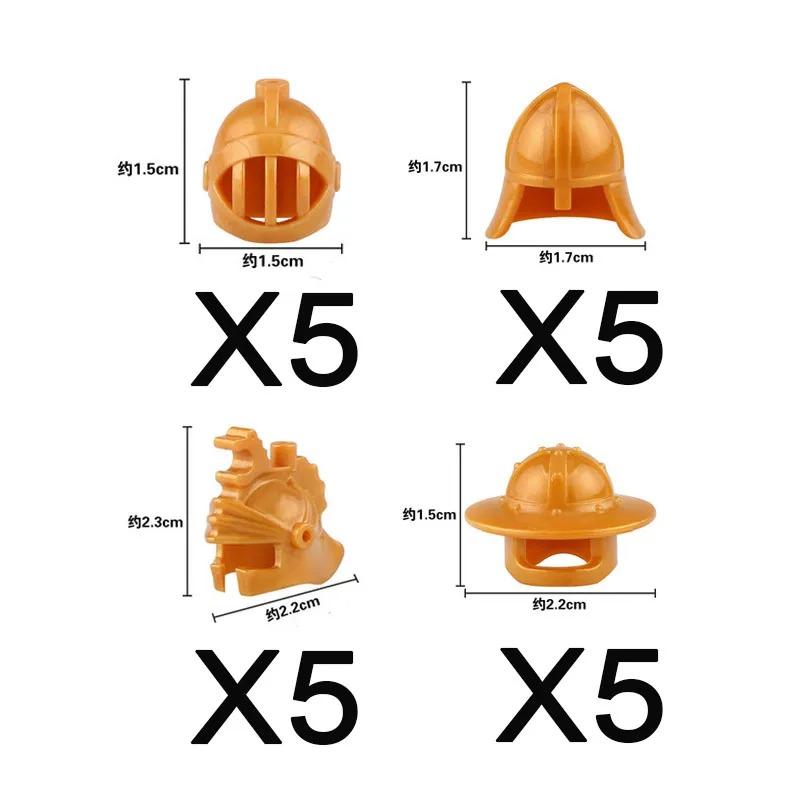 MOC Medieval Weapon Knight Building Block Accessories Character Helmet Hat Academic Gown Axe Sword Shield Brick Toy Gift K073