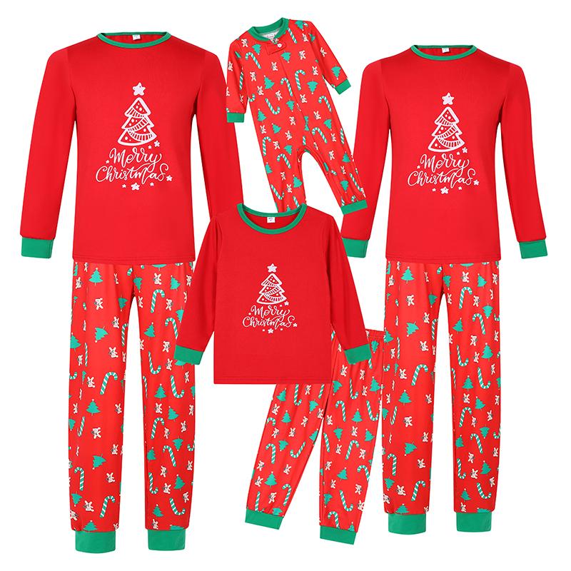 2023 New Parent-child Outfit Red Family Four Pajamas Family Christmas Home Loungewear Clothing Set Drop Shipping BABY 6M