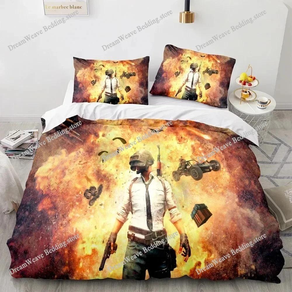 PUBG Bedding Set Single Twin Full Queen King Size Bed Set Adult Kid Bedroom Duvet Cover Sets 3D Print Game Bed Sheet Set