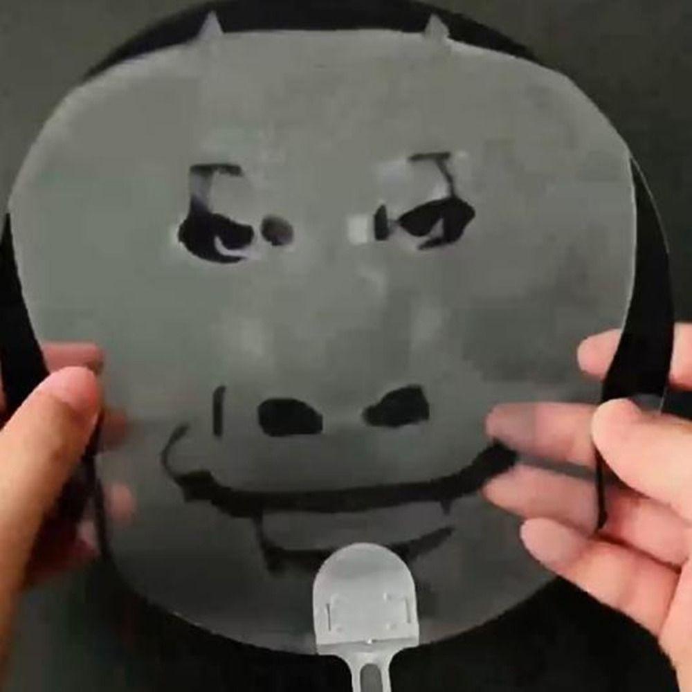 10Pcs Plastic Abstract Transparent Handheld Fan Waterproof Round Red Lips Printed Fans with Handle Big Eye and Red Lip Fan