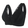 Lace Wide Strap Front Closure Wireless Bra Soft Supportive Fabric Comfortable Fit Seamless Design for Everyday Wear and Sleep