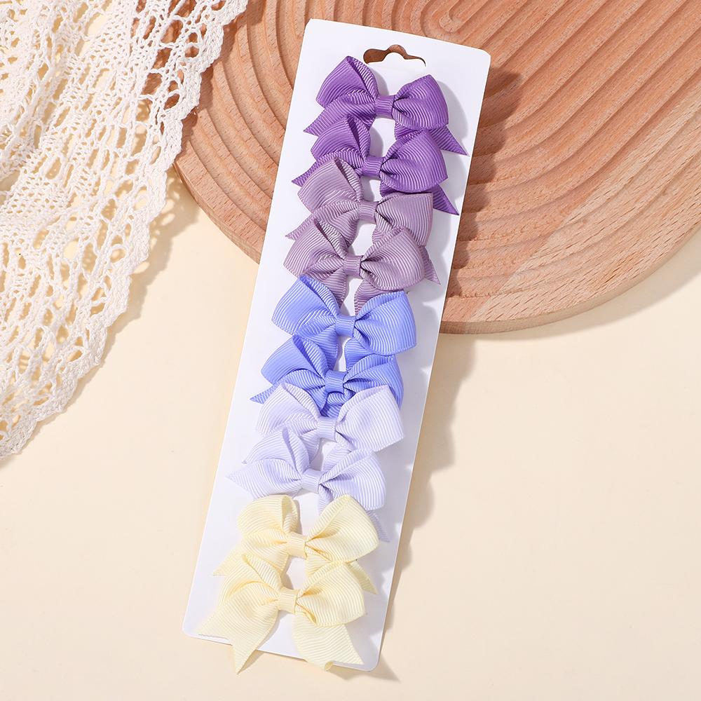 10Pcs/set Cute Solid Bows Baby Hair Clips Candy Color for Girls Princess Hairpins Barrettes Kids  Grosgrain Hair Accessories
