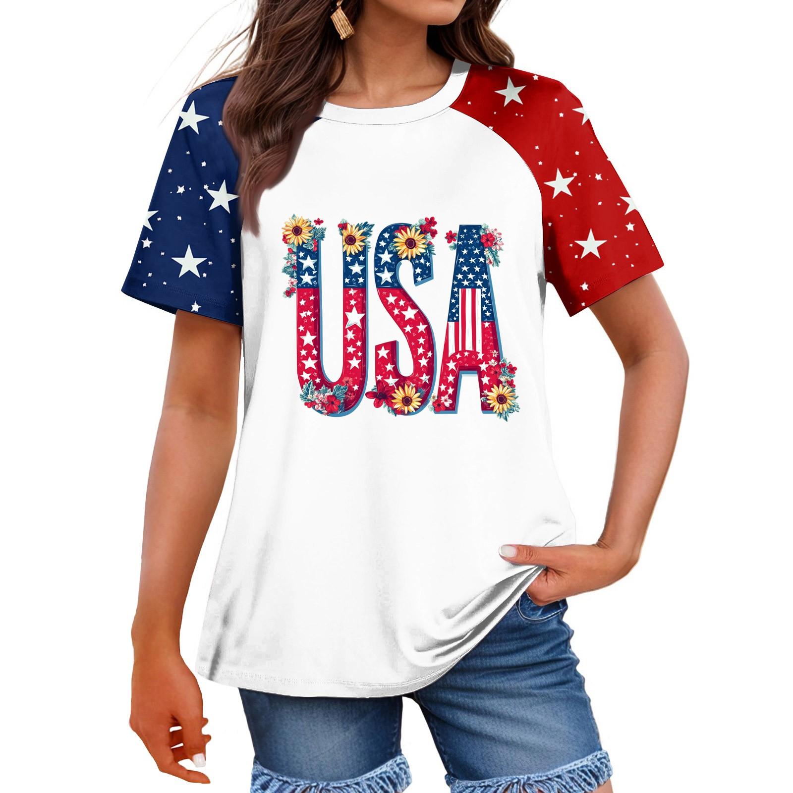 

Женская мода повседневная футболка с круглым вырезом и рукавом реглан с принтом, топ, футболка, топ S красный