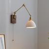 Nordic Minimalist Copper Rotatable Wall Lamp for Bedroom and Living Room