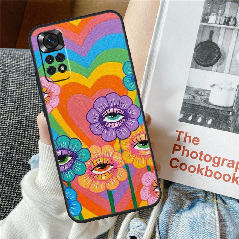 Indie Hippie Art For Xiaomi Redmi Note 13 Pro 9 10 11 12 14 Pro 11S 12S Phone Case For Redmi 12C 13C 14C 10C