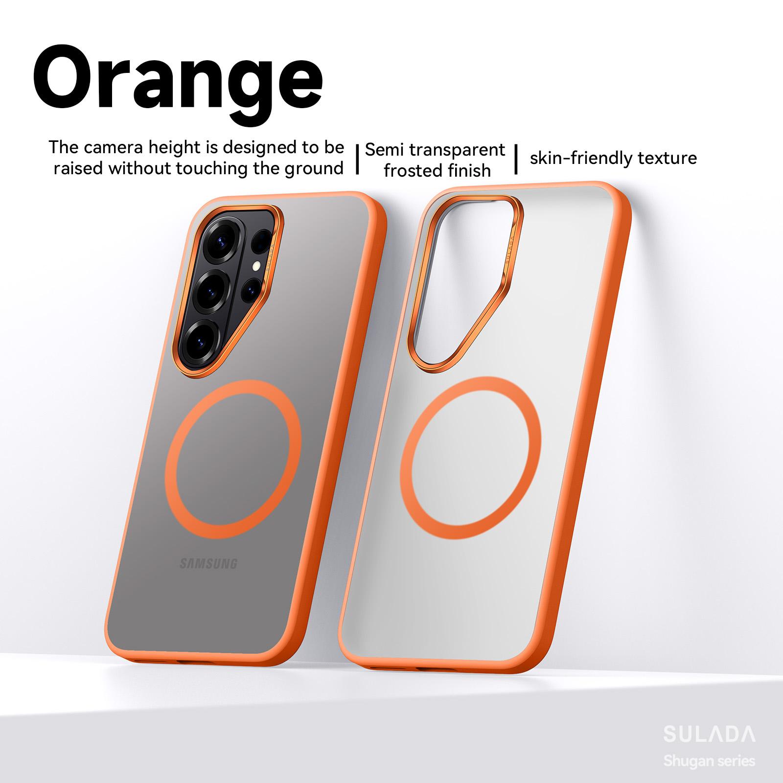 

Luxury Metal Lens Frame Matte Transparent Magsafe Magnetic Phone Case For Samsung Galaxy S26 S25 Plus S26 Ultra Shockproof Cover For Galaxy S26 Plus