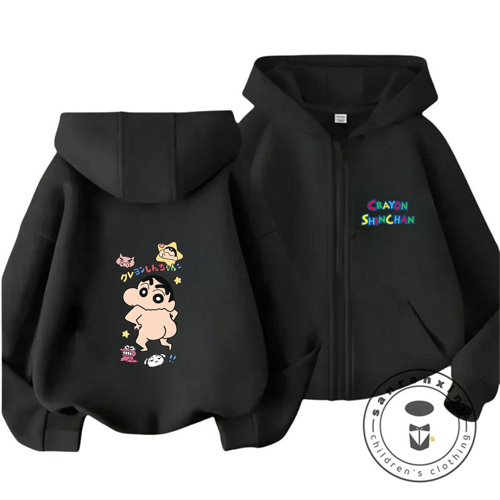 Süßer Cartoon Reißverschluss Hoodie Neue Ankunft Street Fashion Kinderkleidung Für Jungen Und Mädchen Crayon Shin Chan 3 14 Jahre