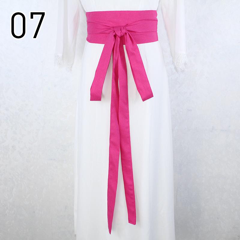 360cm Traditional Chinese Hanfu Waist Belt Cotton Linen Long Silk Sash Antique Elegant Solid Color Dress Decor for Women
