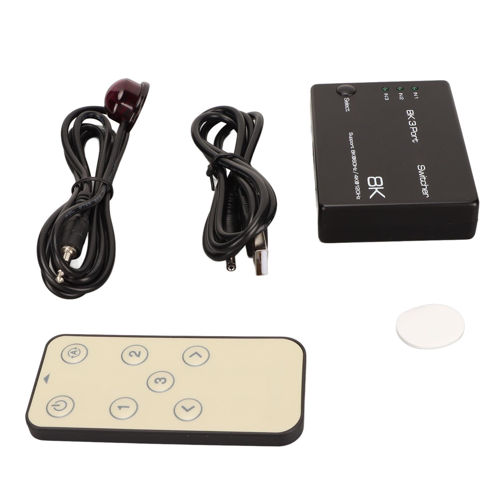 

HD Multimedia Interface Switcher Support HDR 8K At 60Hz 4K At 120Hz 3 in 1 Out 1080P HD Multimedia