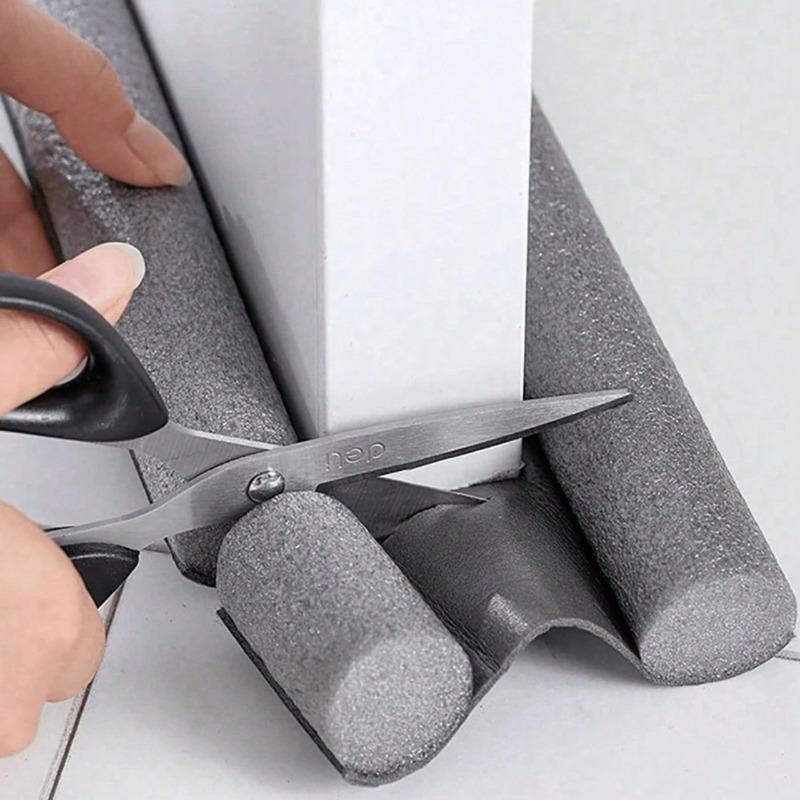 Commercial Grade Door Bottom Seal - Zero-Residue Grey/Black Weatherstrip with Quick-Rebound Core for Hotel/Office/Retail