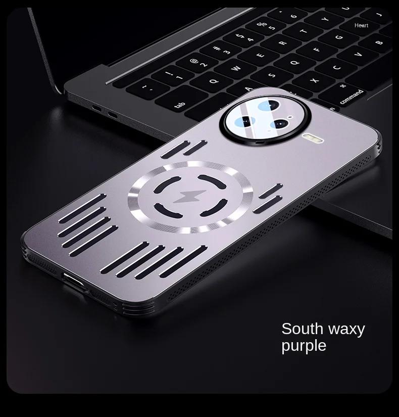 Metal Heat Dissipation Magnetic Shockproof Case For POCO F7 Pro F7 Ultra Magsafe Aluminium Alloy Bumper Hard Cover