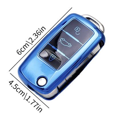 1pc TPU Car Key Case Cover For VW Volkswagen Polo Golf Passat Beetle Caddy Lavida Sagitar SkodaA5 Remote Key
