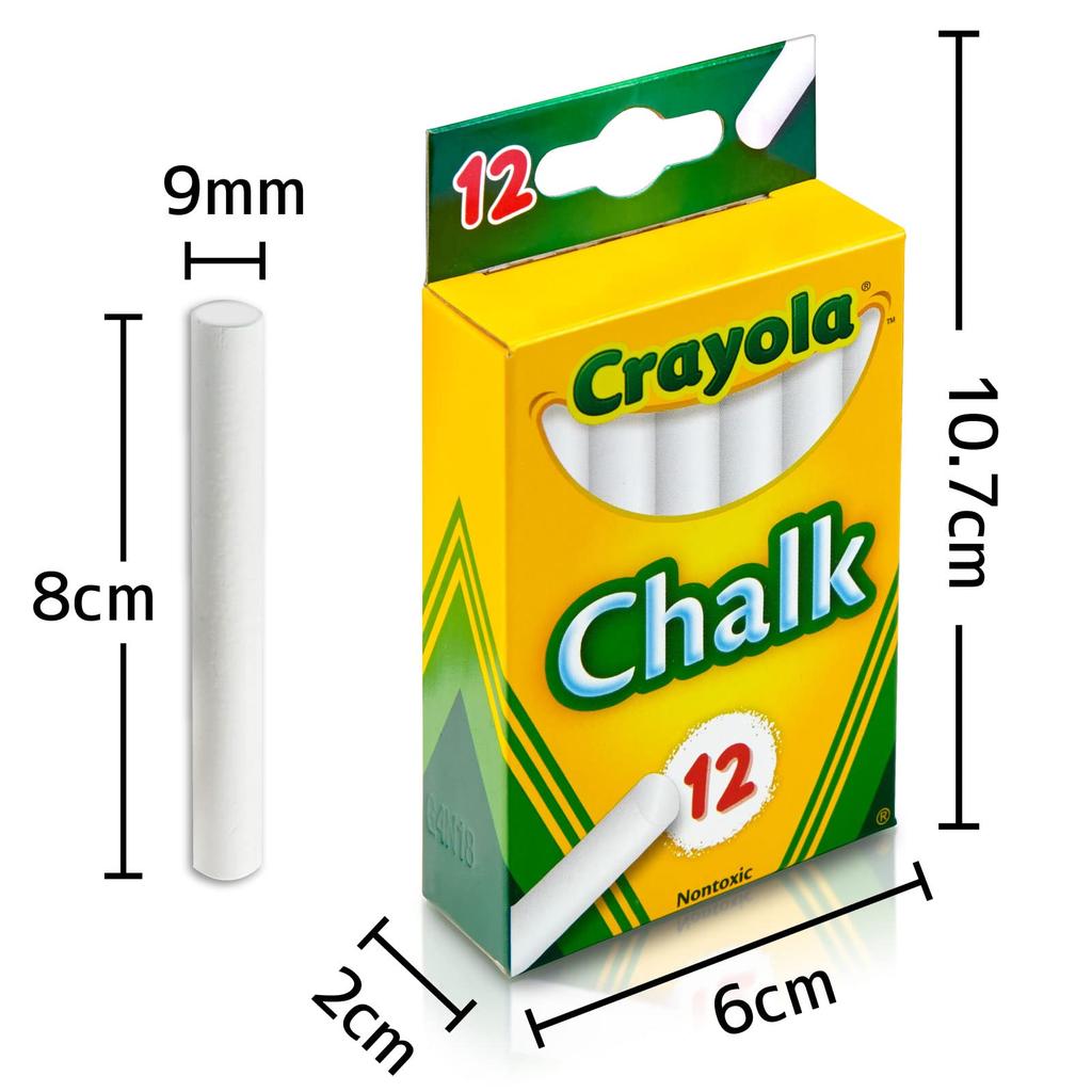 Crayola White Chalk 12 Pieces 510320 Authentic Product