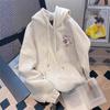 Gray American Style Women's Donald Duck Hoodie - Autumn/Winter Silver Fox Velvet, Thick Plus Size Trendy Brand Jacket