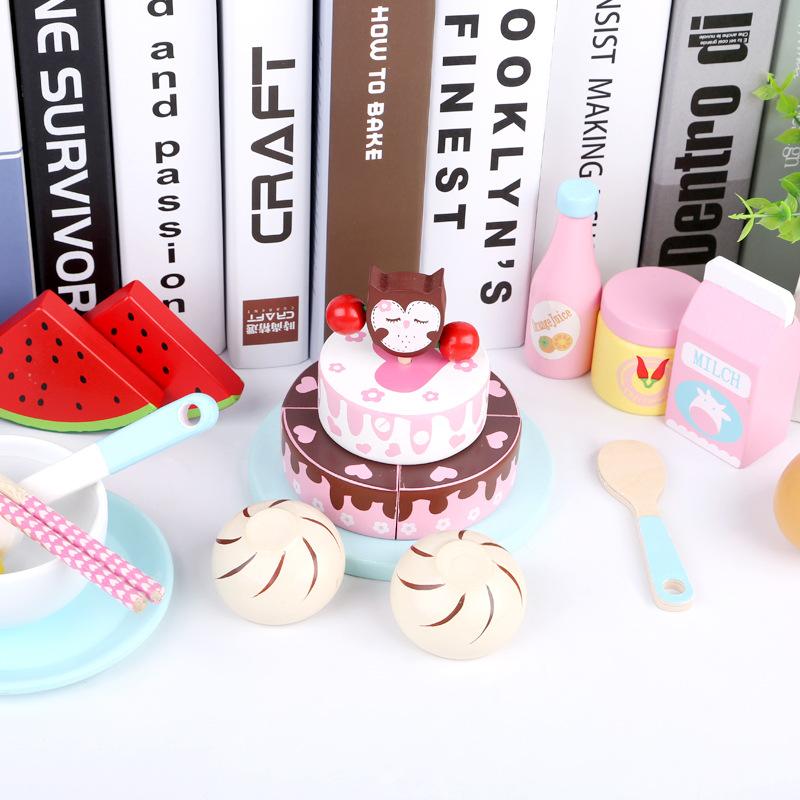 Wooden Simulation Business Breakfast Afternoon Tea Play House Kitchen Toys Children'S Kitchen Early Education Fun Games