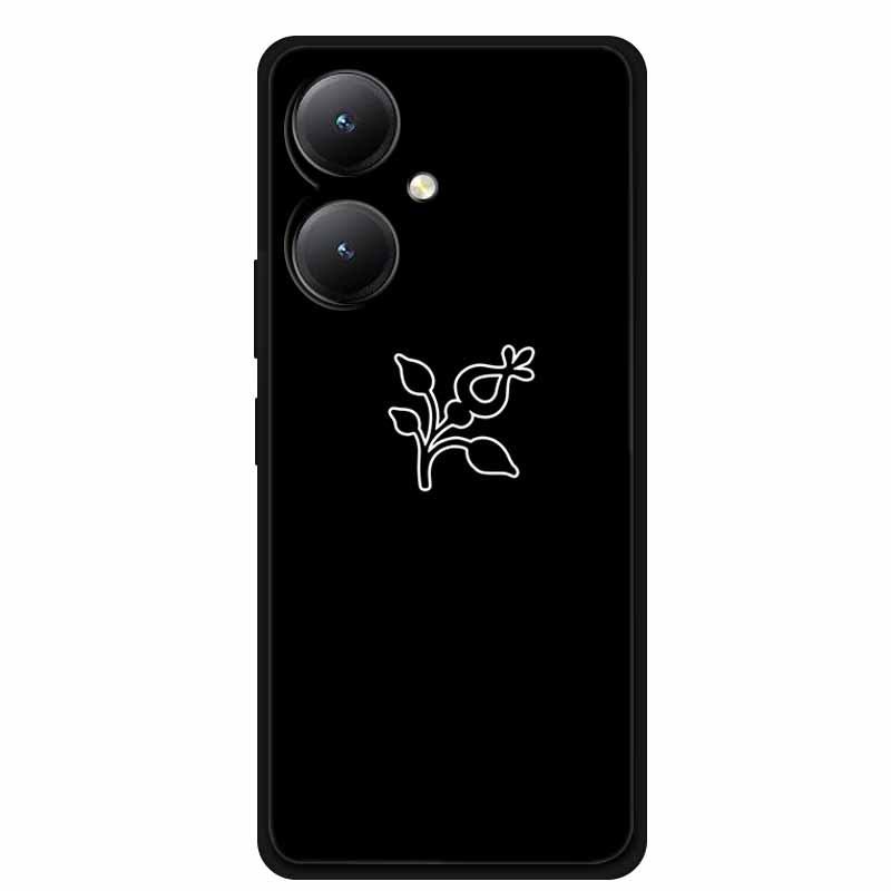 Black TPU Soft Case for Y27 4G, Y35, Y35m+, Y55T 5G Phones - Cross-Line Design