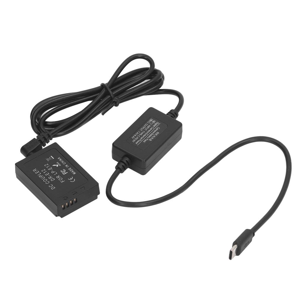 LP E12 Dummy Battery Digital Camera DR E12 DC Coupler Dummy Battery with Type C Power Adapter for