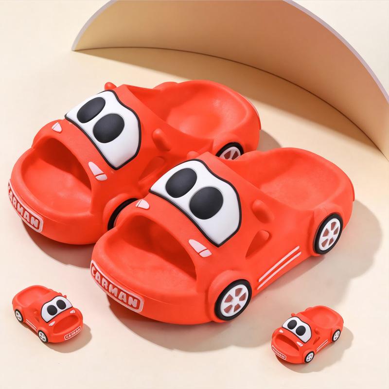 Children's Summer Cute Car-Shaped Sandals for Boys, Indoor and Outdoor Soft-Soled Non-Slip Baby Slide Sandals