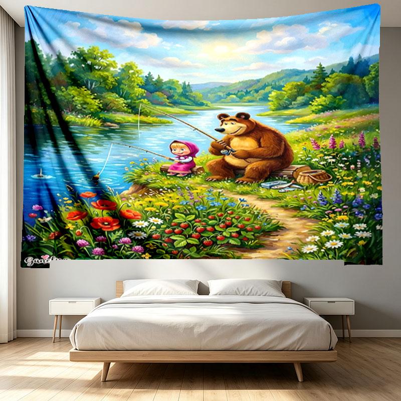 cartoon animation Print Tapestry - Portable Wall Decor Cloth, for Home, Dorm, Travel, Bedroom, Living Room - Ideal Birthday Housewarming Gift