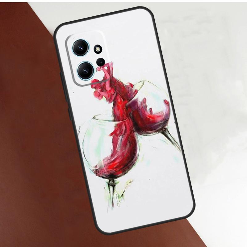 Red Wine Glass Art Case For Xiaomi Redmi Note 14 10 11 12 13 15 Pro Plus Cover For Redmi 15 14C 10C 12C 13C 15C