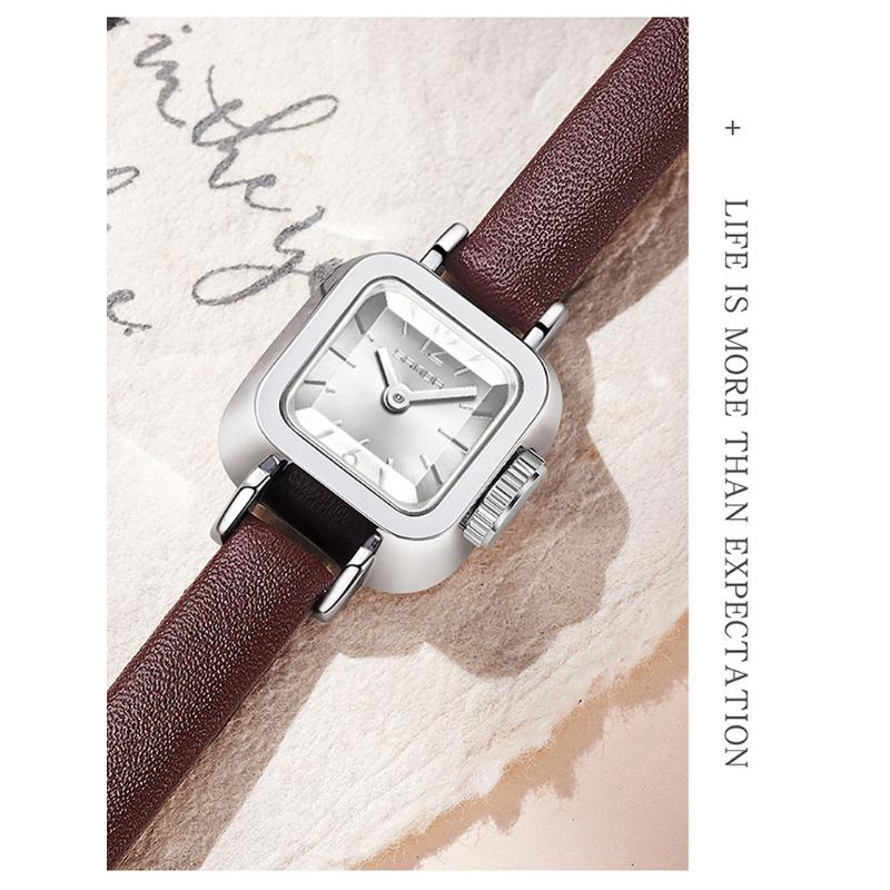SANDA Fashion Elegantes Design Quadratisches Zifferblatt Wasserdicht Quarzwerk Business Damen Analoge Armbanduhr