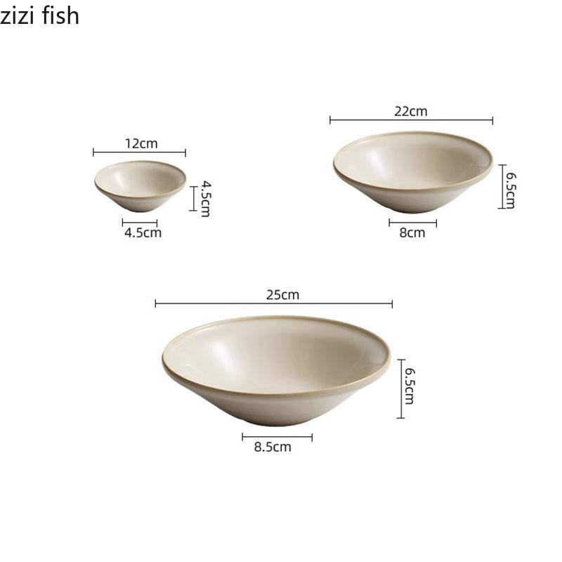 Kiln Changes Ceramic Soup Bowl Creative Rice Bowl Dessert Snack Bowl Sashimi Bowls Salad Bowls Service Bowls Hotel Tableware