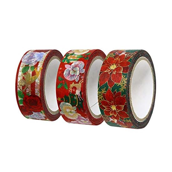 Kamiiso Made in Japan Washi Masking Tape Bi-MONDE Christmas 15mm width 7m 3-Piece Set A