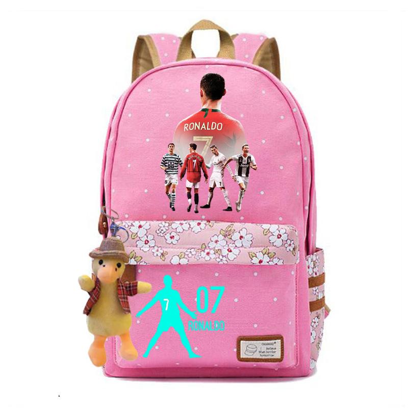 Youth football star Ronaldo primary and secondary school student schoolbag female casual backpack