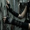 Embroidered Design Half Finger Arm Warmers Polyester Sun Protection Gloves  Dance