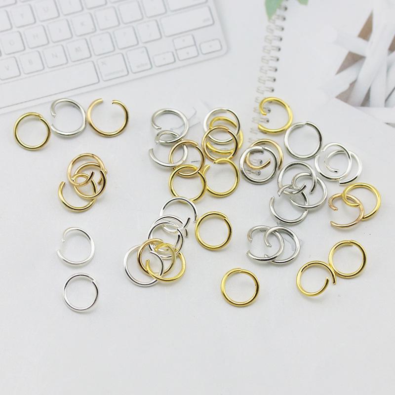 100g Packung: Eisenplattiert Weiß, Silber, Gold, KC Gold Offene Biegeringe für DIY Schmuck