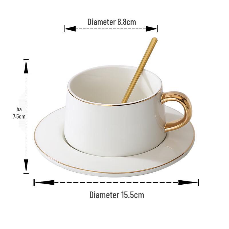 Nu Feng Gold-Rimmed Ceramic Coffee Cup & Saucer Set