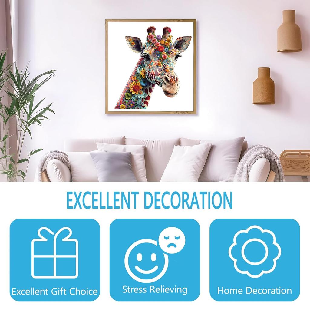Flower Giraffe Wooden Puzzle, High-difficulty Magic Puzzle Intellectual Toy, Birthday Holiday Gift, Family Game Home Decor