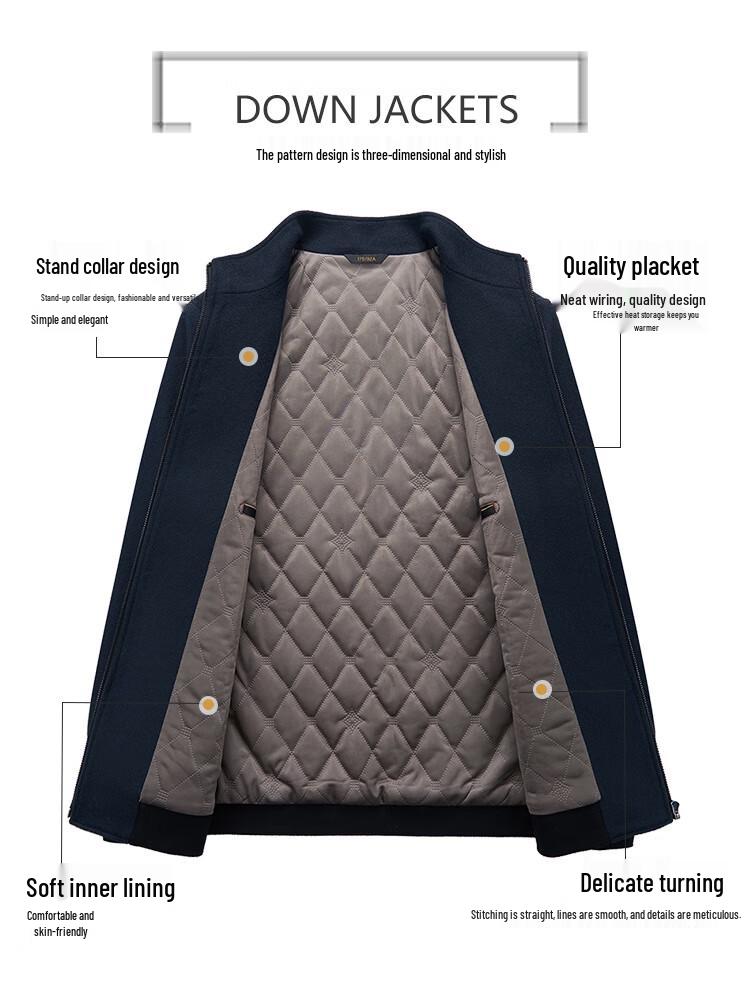 Hengyuanxiang Men's Winter Wool Blend Coat