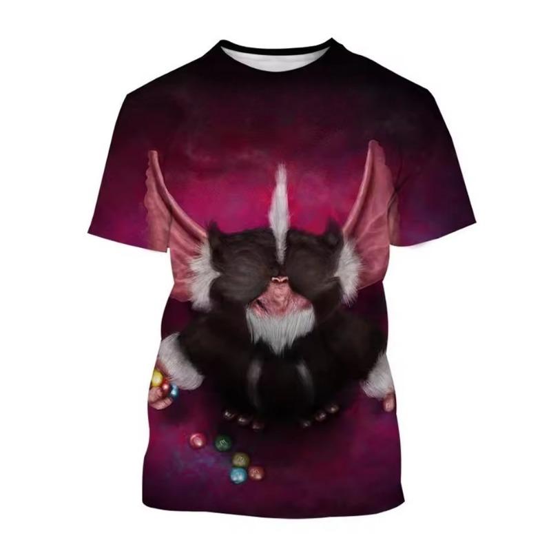 Modisches Rundhals-Kurzarm-T-Shirt mit 3D-Druck, bedrucktes T-Shirt, Herrenoberteil