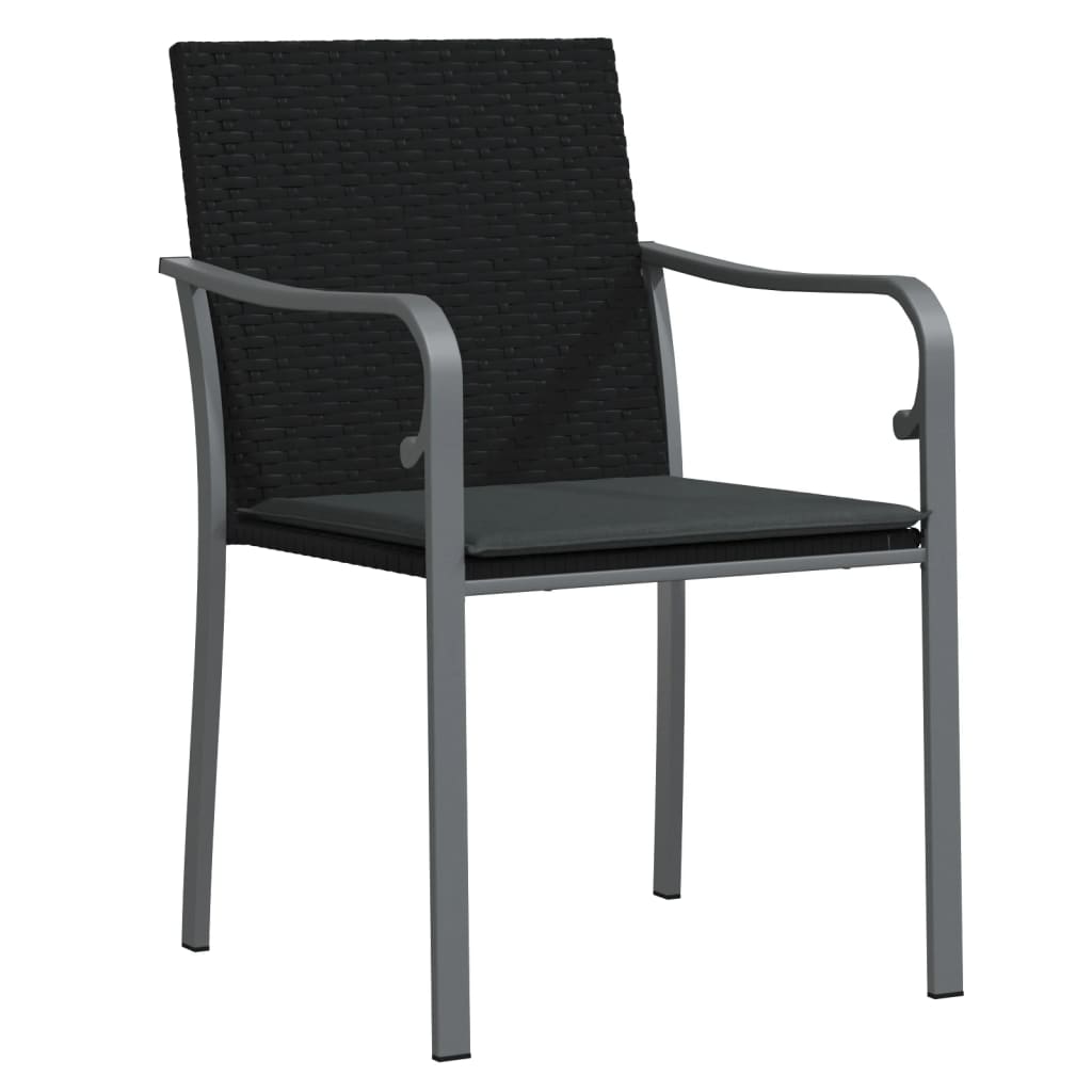 Vidaxl 7-Cz. Garden Furniture Set With Cushions, Polyrattan And Steel