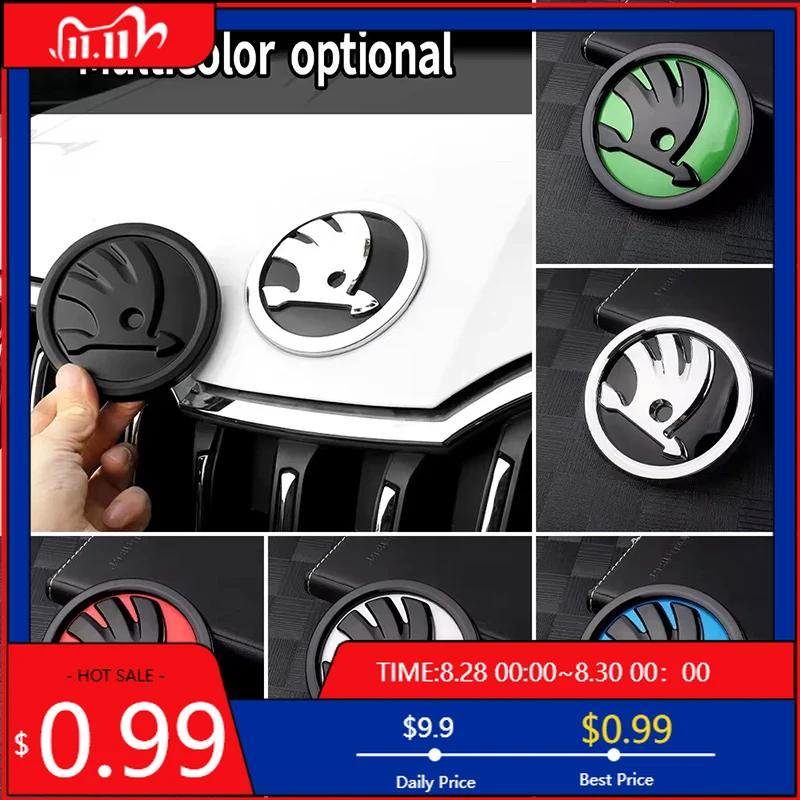 Skoda 2026 Caldo 8/9cm Emblema Auto Distintivo Cofano Anteriore Adesivo Baule Accessori Per Skoda Octavia Kodiaq Enyaq iV Kamiq Scala Superb