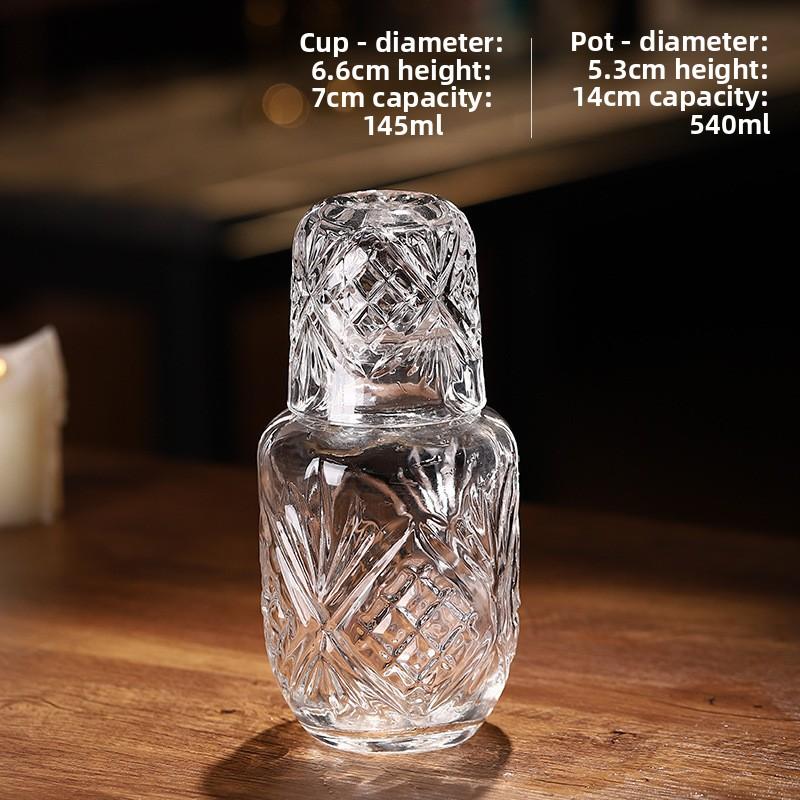 Diamond Engraved Cocktail Glass Set Single Serve Etched Juice Drink Cup Bar Atmosphere