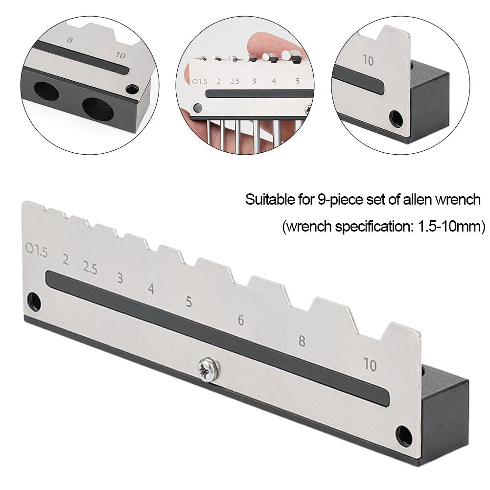 Hexagonal Wrench Holder Durable Metal Wall Bracket Multi Specification Hole Storage Rack Screw Fixation Wood Tool
