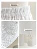 2026 Spring/Summer Floral Embroidered White A-Line Midi Skirt