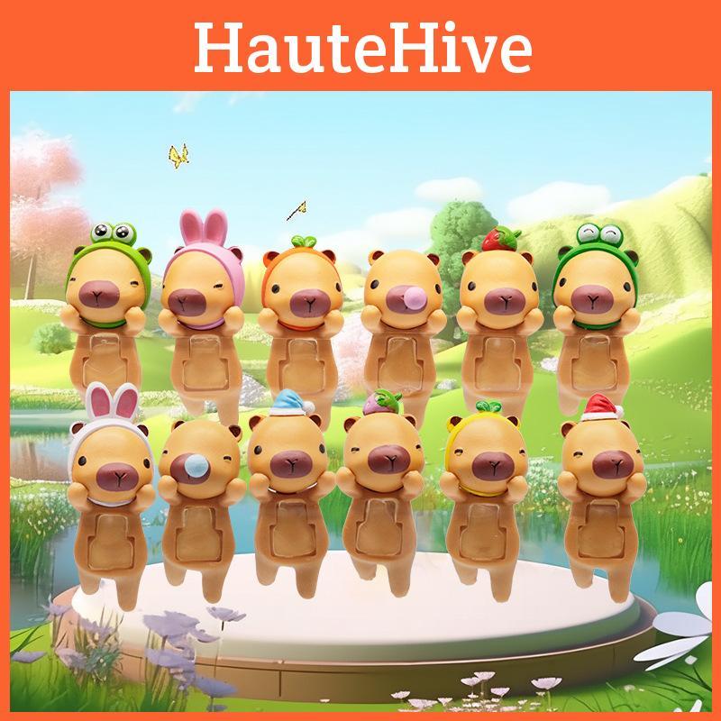 Frog Cartoon Cute Rabbit Headband Sleeping Cap Capybara Model Ornament Figurine