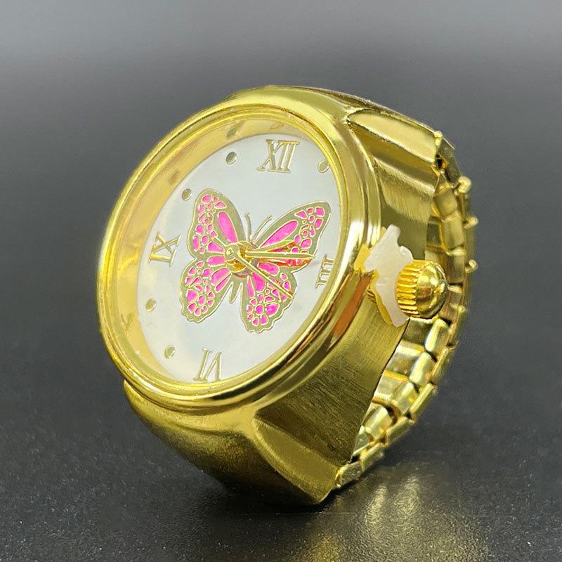 Γυναικείο ρολόι με αναλογικό δαχτυλίδι με καντράν Quartz για ελαστικό δώρο πεταλούδας για την Creati