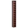 Almacenamiento de CD y DVD, Estantería Columna de Almacenamiento, Armario de Almacenamiento con 12 Compartimentos, Máx. Capacidad 204 CDs, 21 x 20 x 175 cm, Marrón