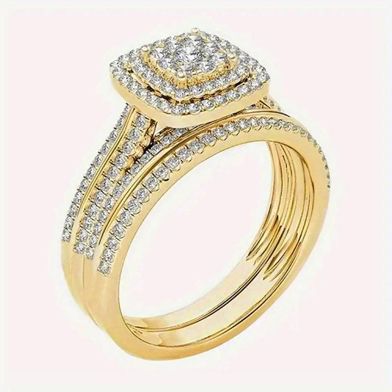 Ring Women'S Fat Geometric Half-Circle Diamond Jewelry, Shiny Light Luxury Dress Accessories