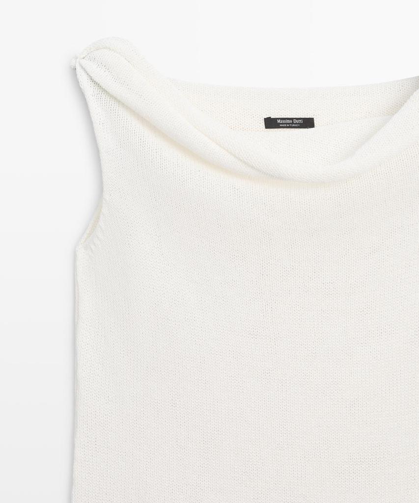 Masimodutti Ribbed Strapless Knit Top