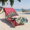 Fun cartoon-style Statue of Liberty polyester microfiber beach towel is highly absorbent suitable for swimming and beach outings