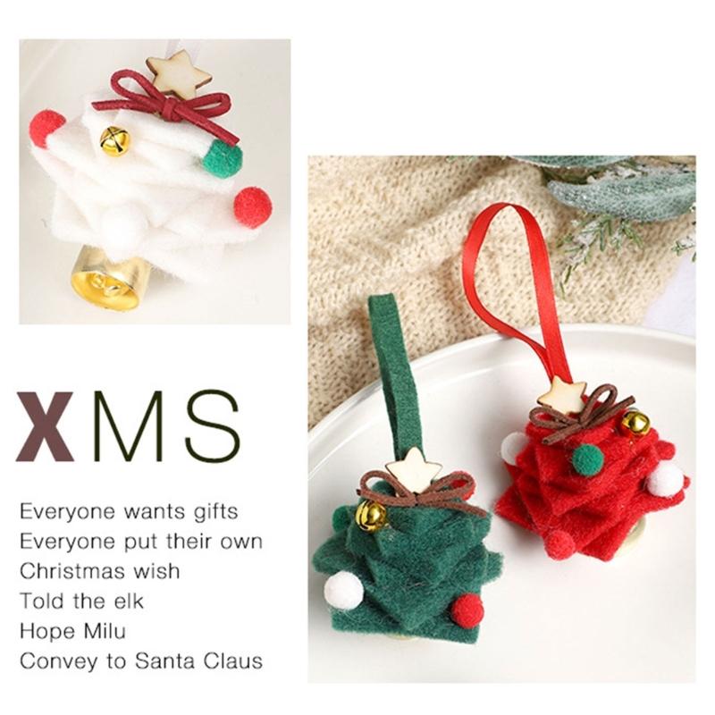 Miniature Christmas Tree Decoration Handmade Tiny Felted Holiday Tree Ornament For Mantels Bedroom Vehicle Interiors
