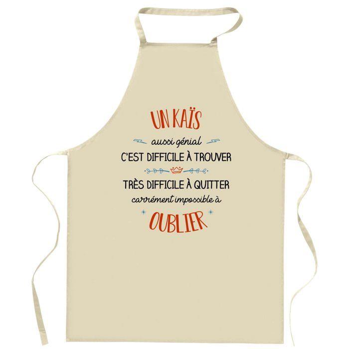 Planetee Tablier de cuisine Un Kaïs aussi génial | Cadeau Original Humour pour Cuisinier Vêtement Blouse de protection Barbecue